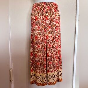Joie Floral Wide Leg Pants - Red and Cream‎